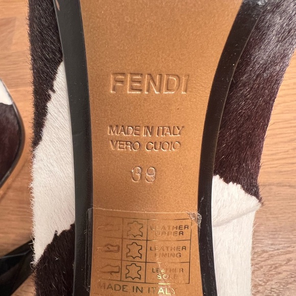 Fendi Black and White Zebra Print Pony Hair Diamond Heel Pumps - Picture 11 of 16